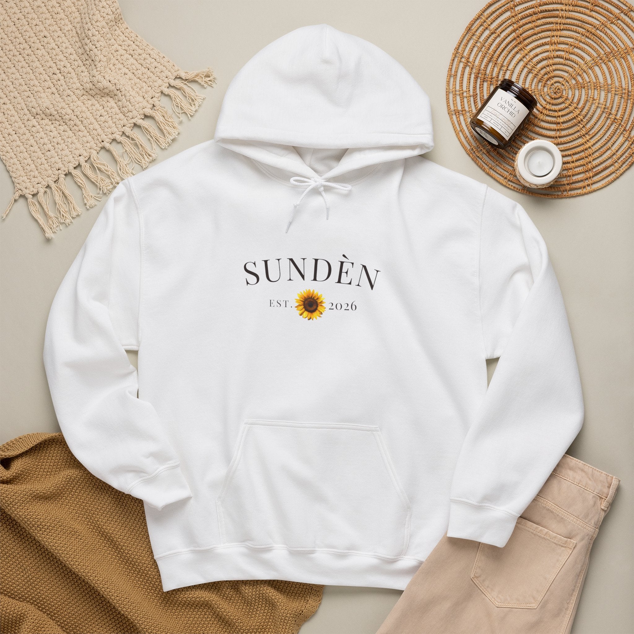 Sundén Sunflower Hoodie — Minimal Floral Comfort Pullover