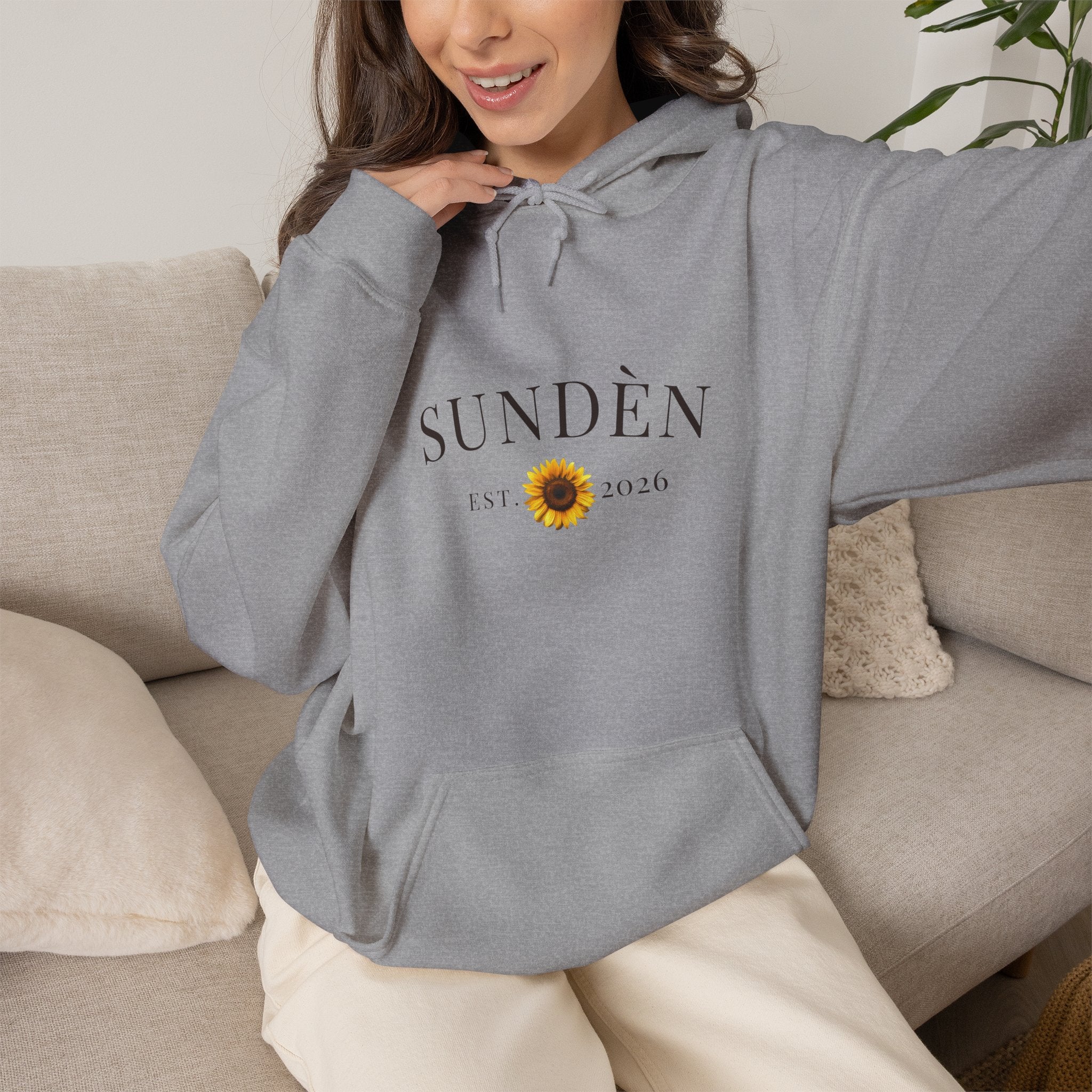 Sundén Sunflower Hoodie — Minimal Floral Comfort Pullover