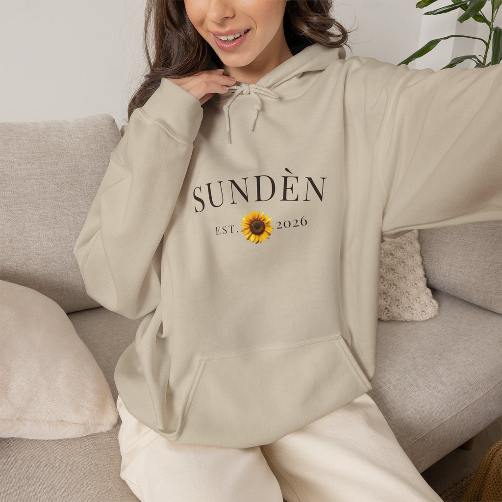 Sundén Sunflower Hoodie — Minimal Floral Comfort Pullover