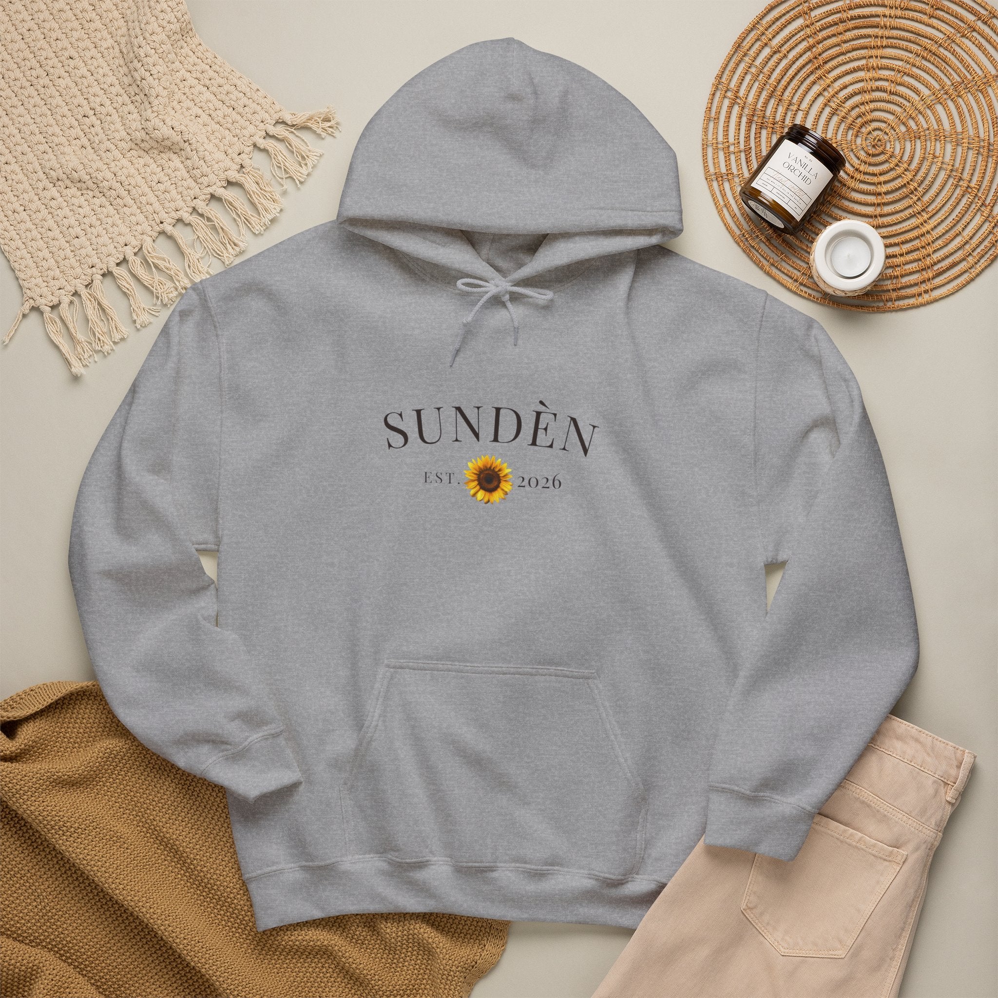 Sundén Sunflower Hoodie — Minimal Floral Comfort Pullover